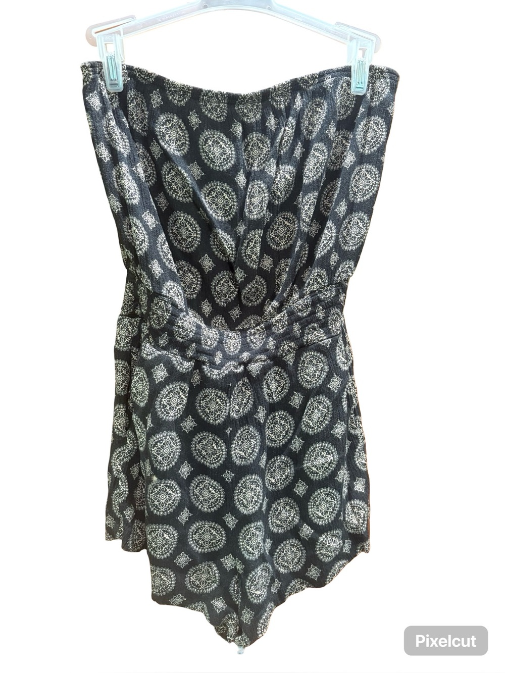 Forever 21 Black and White Strapless Printed Romper